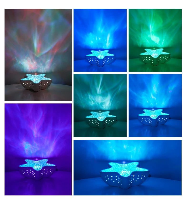 Starfish Lume in its different projection colors